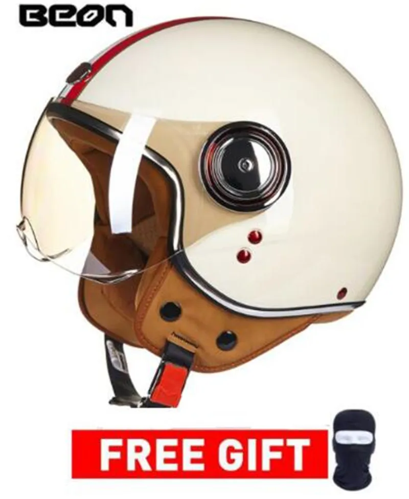 

BEON Motorcycle Helmet Chopper 3/4 Open Face Vintage Helmet Moto Casque Casco Capacete Men Women Scooter Motorbike Helmet