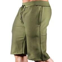 Летние мужские спортивные шорты для бодибилдинга однотонные мужские тренировочные штаны для бега модные мужские брюки одежда