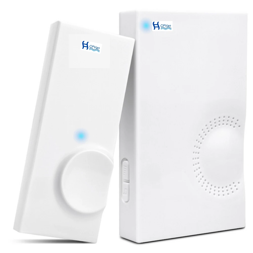 

CPVan Wireless Doorbell Kit: 1 Plug-in Door Chime Receiver, 1 Remote Push Button Transmitter (328 Feet, 48 Chimes)