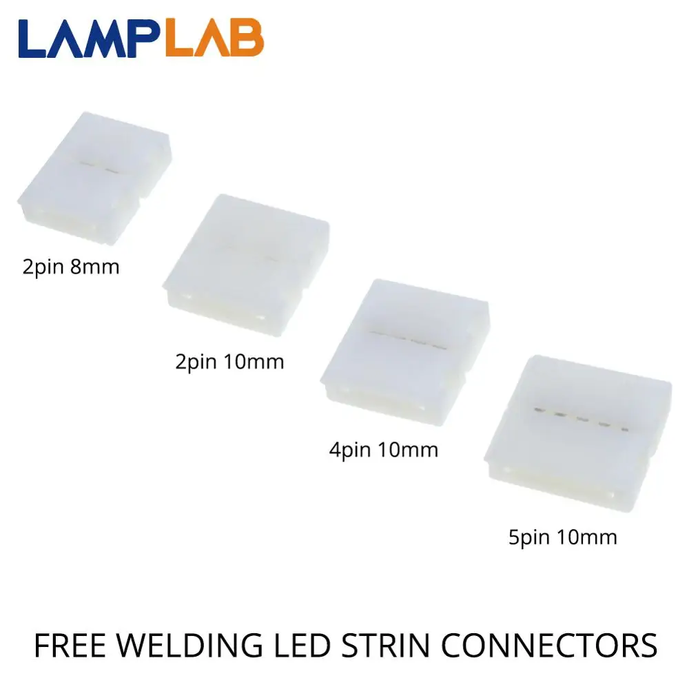 

LED Strip Light Connectors 2pin 8mm / 2pin 10mm / 4pin 10mm / 5pin 10mm Free Welding Connector 5pcs/lot Quick solderless