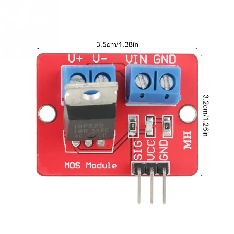 IRF520 драйвер платы 5 шт. PWM 3 V/5V Мощность MOS модуль затемнения светодиодный Выход 0