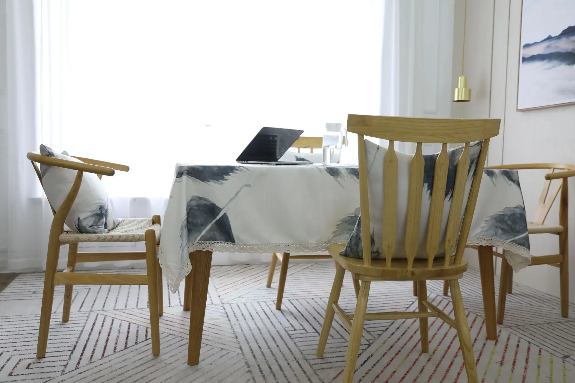 Полиэстер американский стиль кружево край скатерть Nordic толстые прямоугольные чай кофе покрытие стола Лидер продаж скатерти для пикника