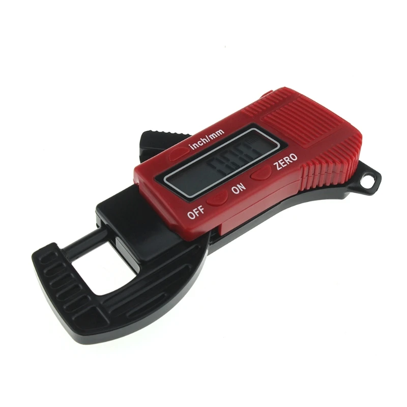 0-12,7 мм цифровой электронный ЖК-экран для обнаружения толщины двери автомобиля, толщина штангенциркуля, красный микрометр из углеродного волокна