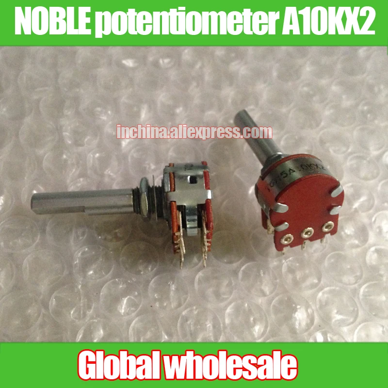2pcs NOBLE 16 type double potentiometer A10KX2 Handle length 30MMF A10K