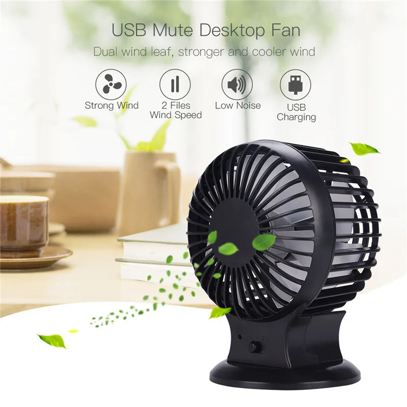 Ultra quiet Mini USB Desk Fan Office Adjustable Angle Fan ...