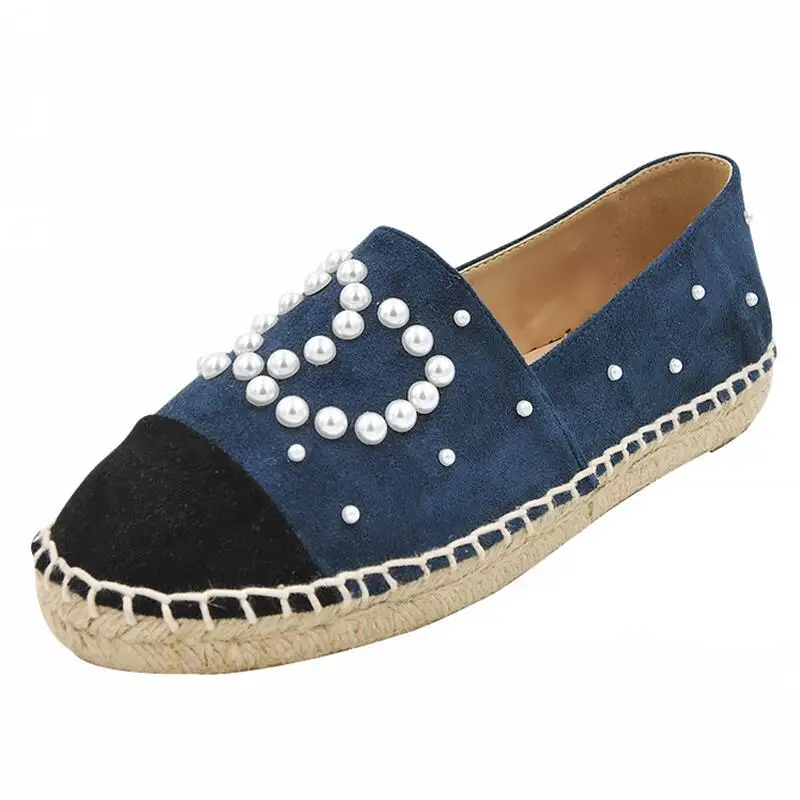 

2019 espadrilles women shoes flat Spring High quality women's shoes Sheepskin multiple colour bottom TPR size 34-42