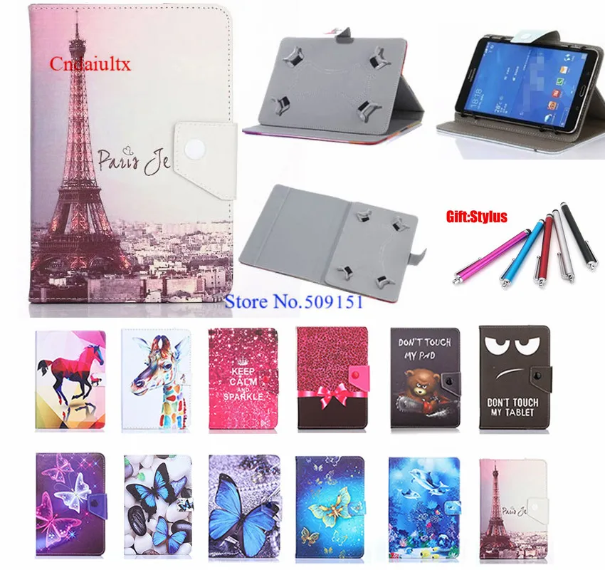 

Universal Cover For HP Pro Slate 8/Stream 8/Pro Tablet 608 G1 8 inch Tablet Printed PU Leather Stand Case Free Pen