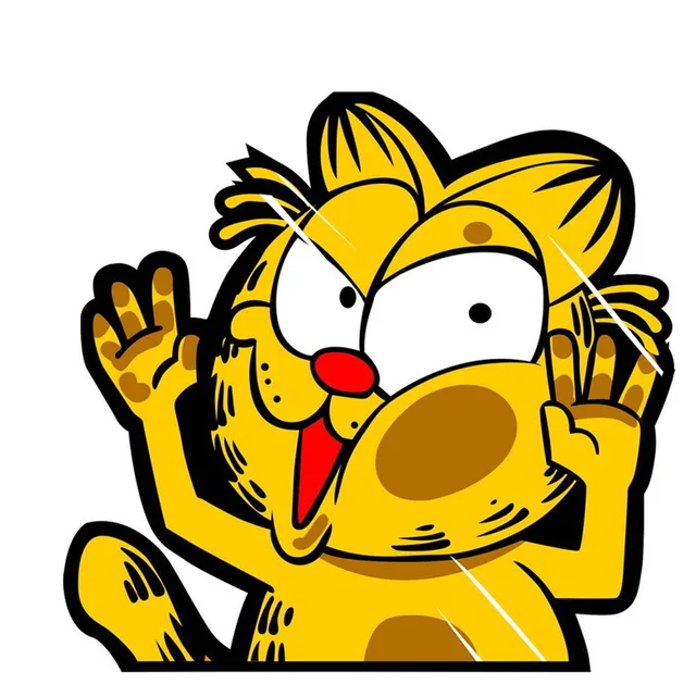 gato dos desenhos animados rosto após a colisão a brisa adesivos de