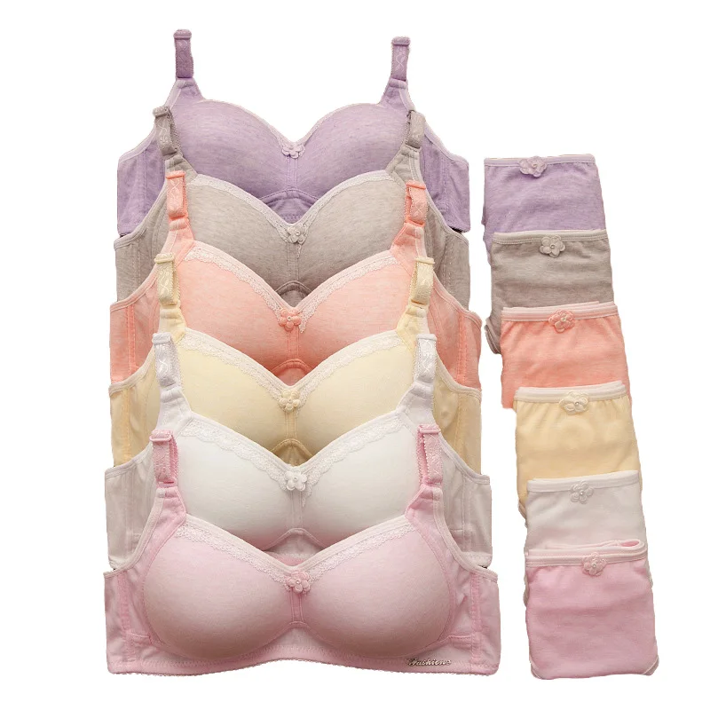 Teenagers Girls Underwear Kids Bra Set Cartoon Young Girls
