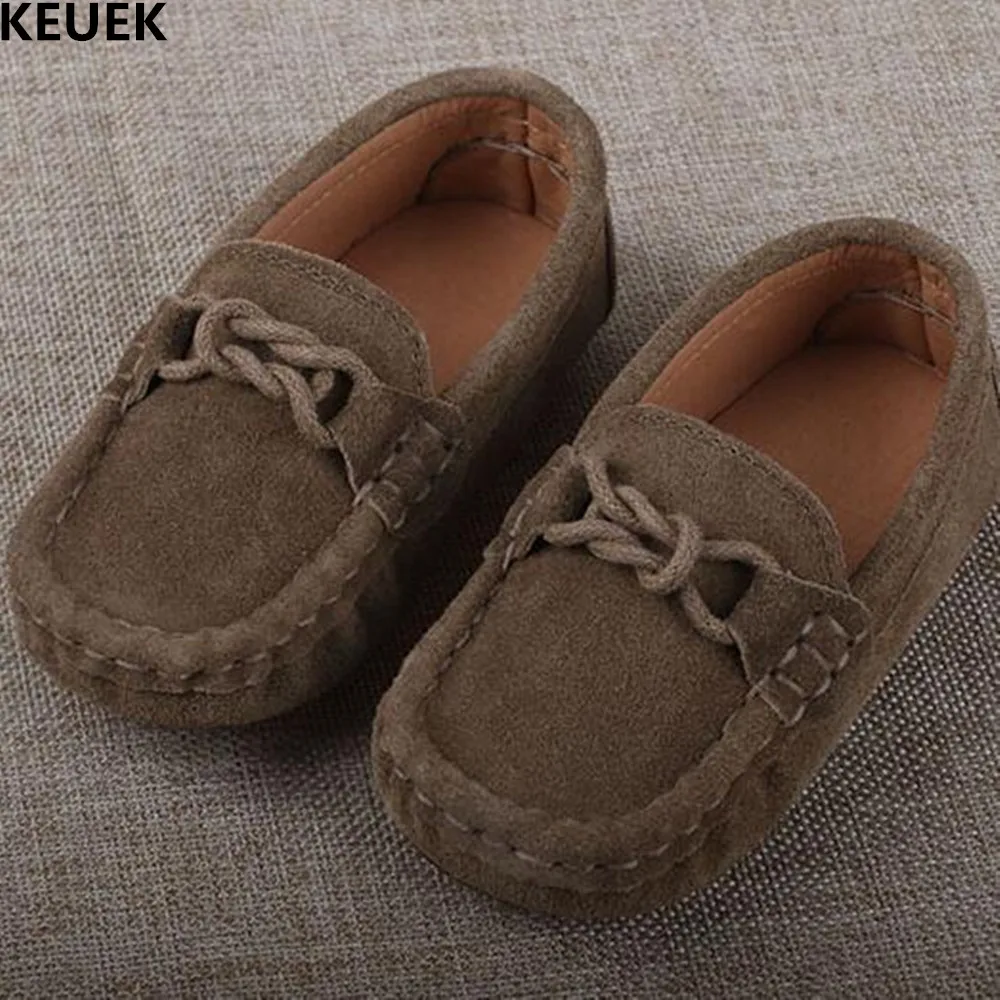 New Fashion Slip On Loafers Children Genuine Leather Baby Toddler Shoes Boys Girls Casual Shoes