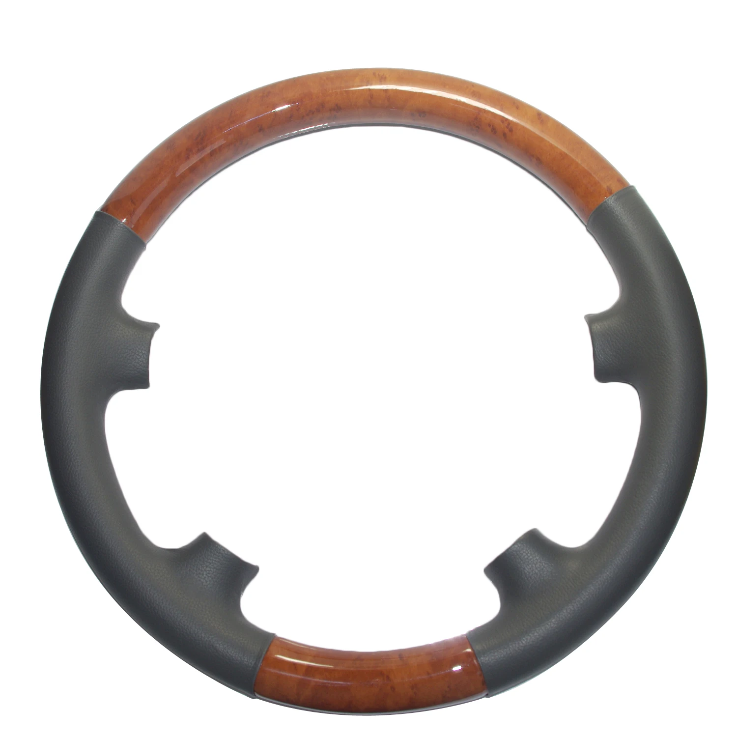

Dark Gray Leather Light Brown Wood Steering Wheel Cover Trim for Mercedes 02-06 W211 S211 T-Model E270 E300 E320 E400