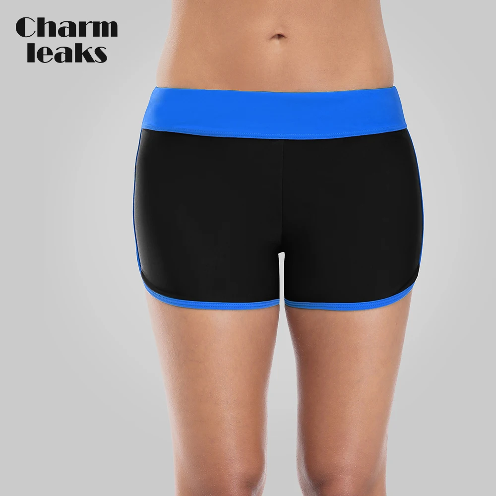 Charmleaks Low Waist Swim Trunks Women Bikini Bottom Ban Colorblock Swimwear Briefs Swimwear