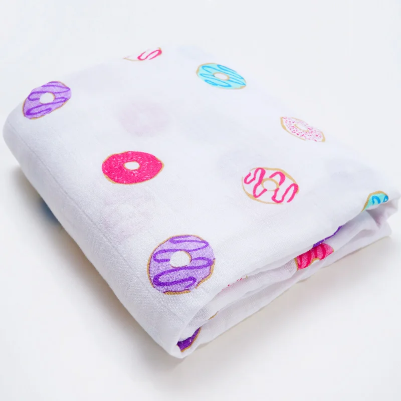 Муслинлайф, хлопковое бамбуковое детское одеяло, мягкое детское одеяло для новорожденных, банное полотенце, детское муслиновое Пеленальное Одеяло, Детские аксессуары - Цвет: Donuts