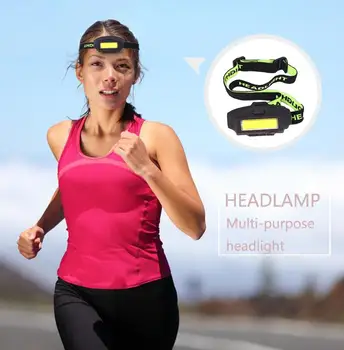 

DSstyles Mini COB LED Headlamp USB Charging Head Flashlight for Outdoor Camping