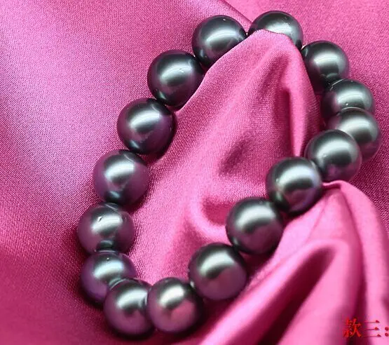 

7.5"10-11mm genuine tahitian black pearl bracelet 28%