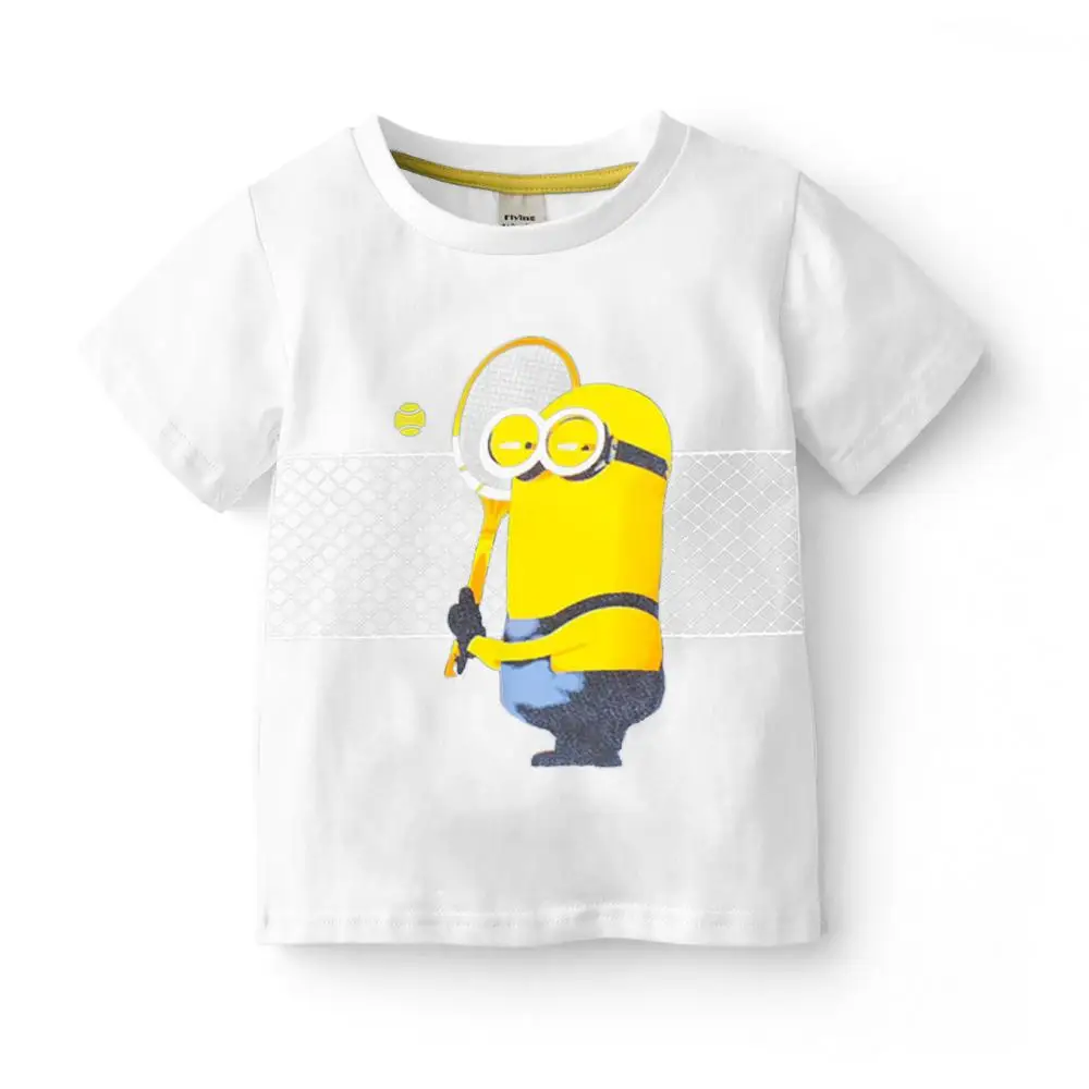 Футболка детские футболки для маленьких мальчиков и девочек, летняя белая футболка Топы, детские футболки с героями мультфильмов Camisetas для От 3 до 7 лет