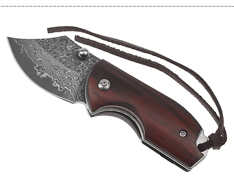 Swayboo Дамасская сталь лезвие деревянный карманный нож для охоты выживания Пустыня нож Коллекция складной хозяйственный нож