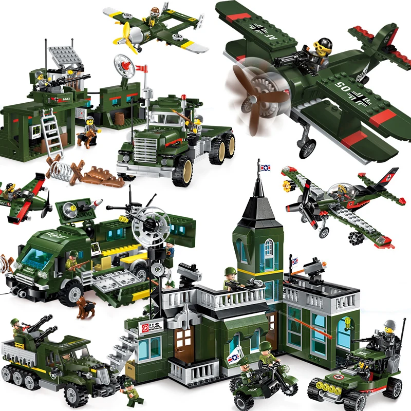 

Compatible Military vehicle legoed ww2 german base sets tank planes blocks world war 1 2 ii swat ww1 building bricks kids toys