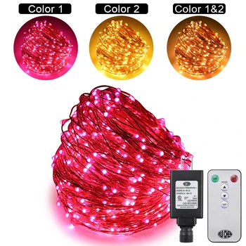 

Dual-Color 50M/164 FT 500LEDs Copper Wire String Lights For Xmas/wedding & Party Fairy with 10 Function remote+ UL(US)Adapter