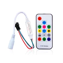 DC5-24V Pixel led Strip Controller with Mini-RF wireless remote for led digital RGB strip WS2811/WS2812B/WS2812 to 2048pixels цена DC5-24V Pixel led Strip Controller with Mini-RF wireless remote for led digital RGB strip WS2811/WS2812B/WS2812 to 2048pixels цены онлайн