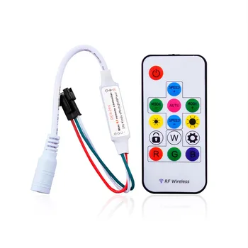

DC5-24V Pixel led Strip Controller with Mini-RF wireless remote for led digital RGB strip WS2811/WS2812B/WS2812 to 2048pixels