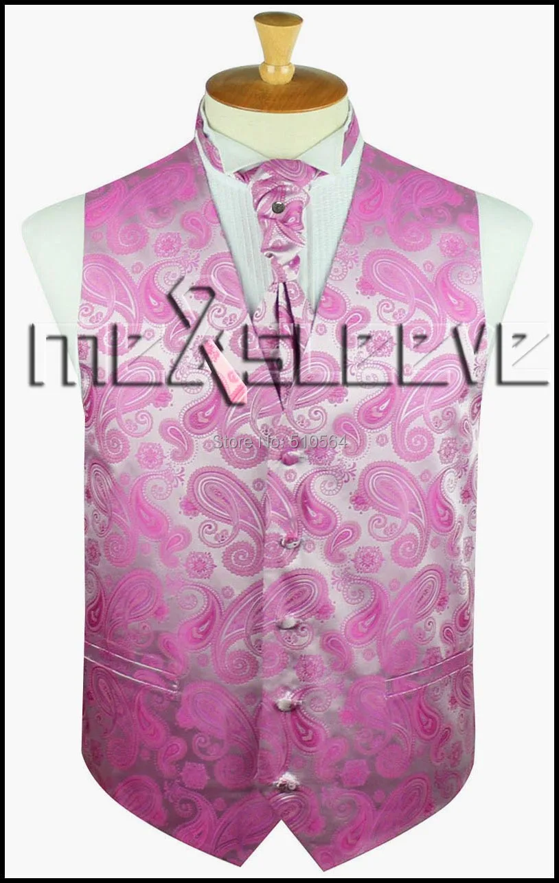 Однобортное Для мужчин жилет светло-фиолетовый жилет с рисунком(жилет+ галстук-бабочка+ платок+ запонки