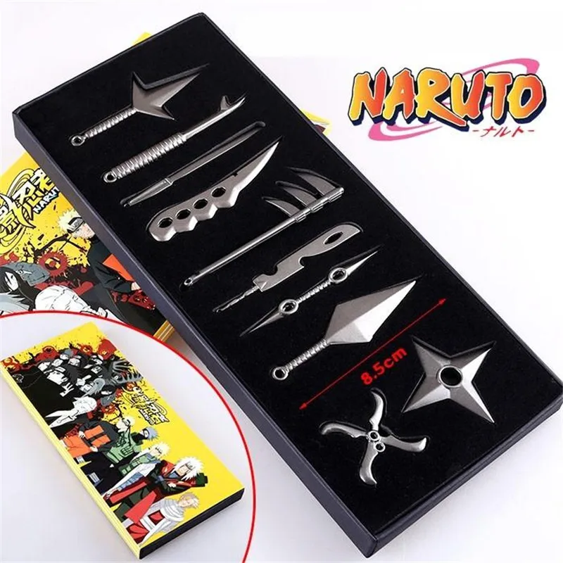 Anime Naruto Set of 10pcs/set Akatsuki Weapons Key Blade Keychain Gift