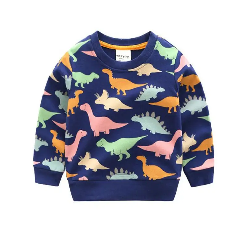Новинка года; сезон весна-осень; свитер для мальчиков; детский Модный хлопковый пуловер с длинными рукавами и рисунком; повседневная одежда для мальчиков - Цвет: blue