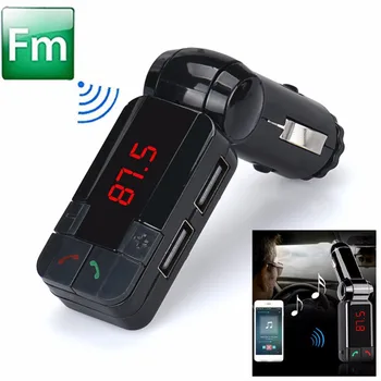 

Hands Free Wireless Bluetooth FM Transmitter + AUX Modulator Car Kit MP3 Player TF SD USB LCD Car Kit FM Transm #280920