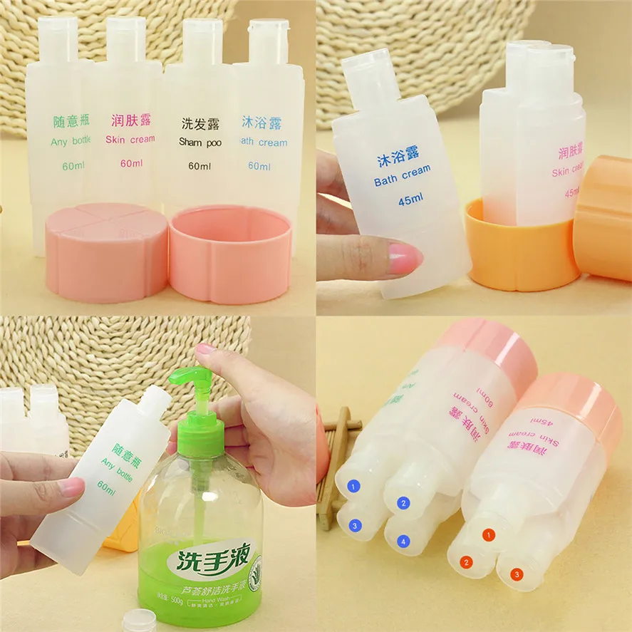 

1PC Portable 45ml/60ml Empty Plastic Travel Bottles Shampoo Skin Bath Cream Storage Bottle Container Dispenser Bottles 0702#30