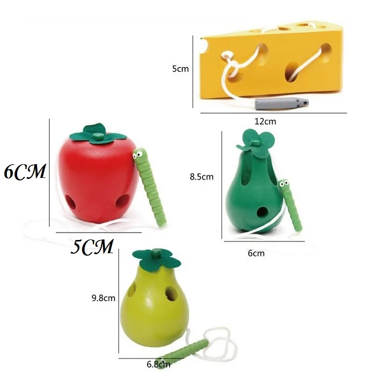 Non-Toxic Wooden Education Baby toy Kindergarten Mouse Thread Cheese Plaything Early Learning Education Toys teaching Math toy (4)