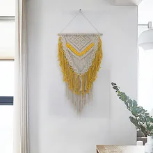 New Knitting Bohemia Hanging Wall Tapestry Handmade Cotton Tassel Tapestries Living Room Wedding Ceremony Backdrop Wall Art