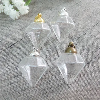 

new items 100set 20mm cuteglass bottle wishing vial & top cap ( color option) for diy pendant necklace findings