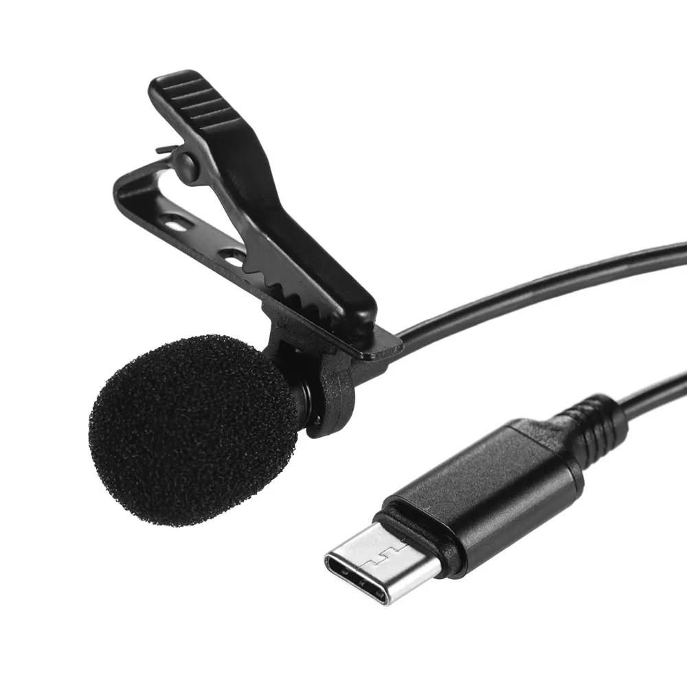 Мини петличный конденсаторный микрофон с зажимом разъемом Type C для смартфонов