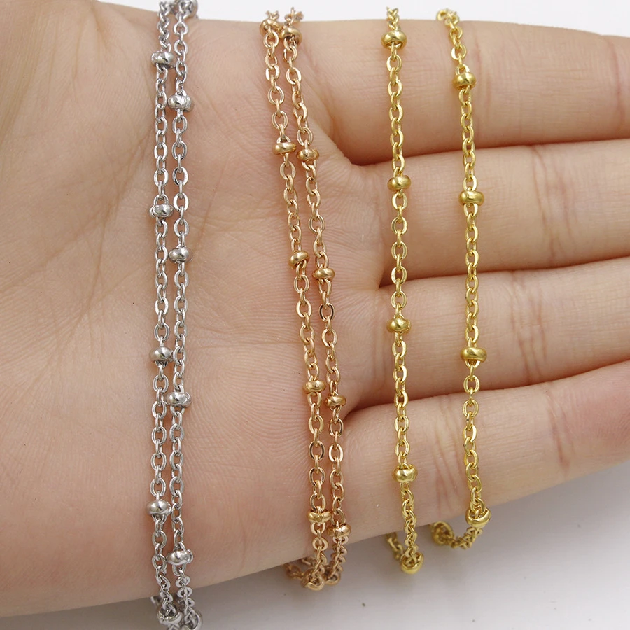 5PCS Gold Filled Rolo Chain Making Pendant Necklace Accessories Jewelry Necklace