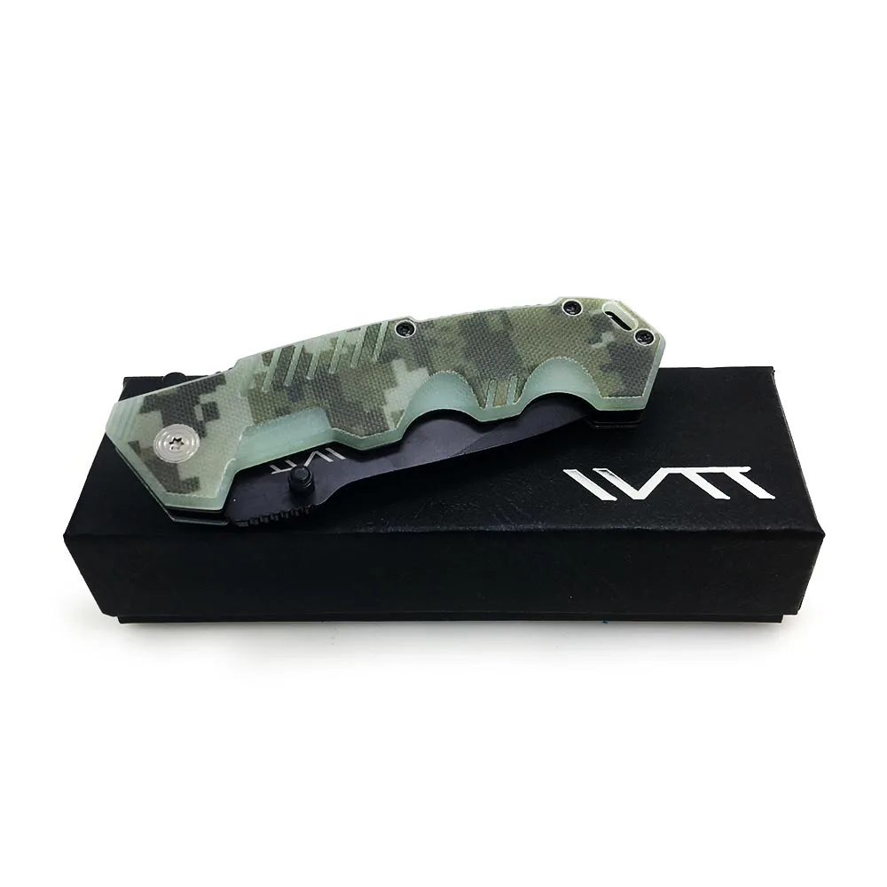  WTT Black 217 Folding Knife G10 & Aluminum Handle Outdoor Camping Tactical Survival Pocket Knives H