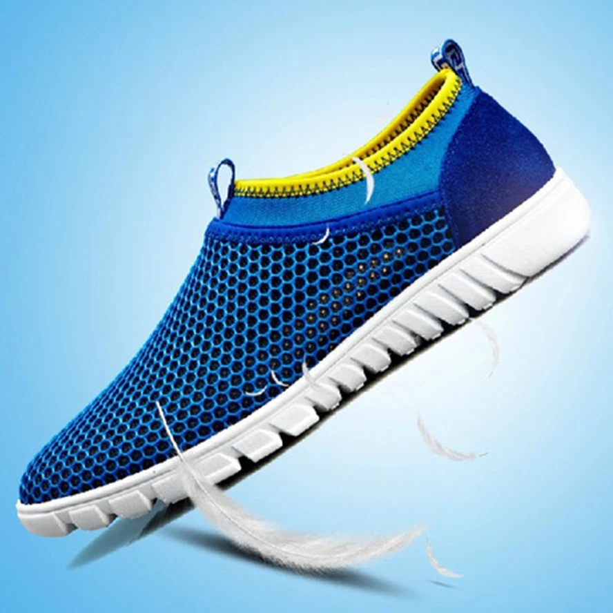 Ultra light Summer Breathable Cool Flats Walking font b Shoes b font Air Mesh Style Lazy