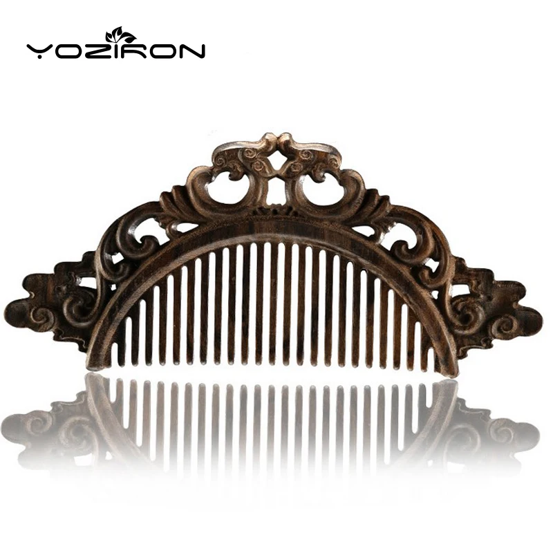 YOZIRON Boutique настоящий Сандал chacate Preto расчески двухсторонняя резная
