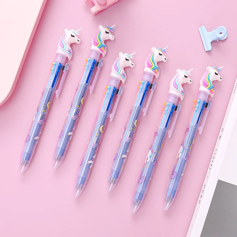 

3/6/10 Colors Unicorn Ballpoint Pen Cartoon Ball Pens For Kids Gift Material Escolar office school Writing supplies