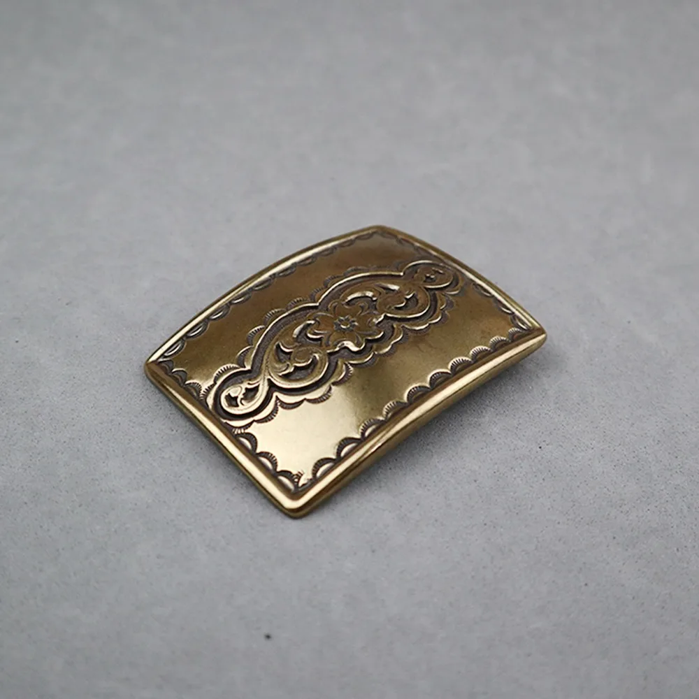 

1/2"(38mm) Johnleather Craft Hardware Western Karaqusa Pattern Plate Belt Buckle Antique Brass Finish #601001G-H38