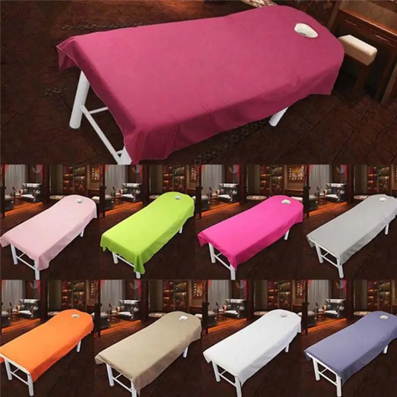 9 цветов Профессиональные Косметические салонные простыни спа массаж лечение кровать стол покрытие простыни с отверстием