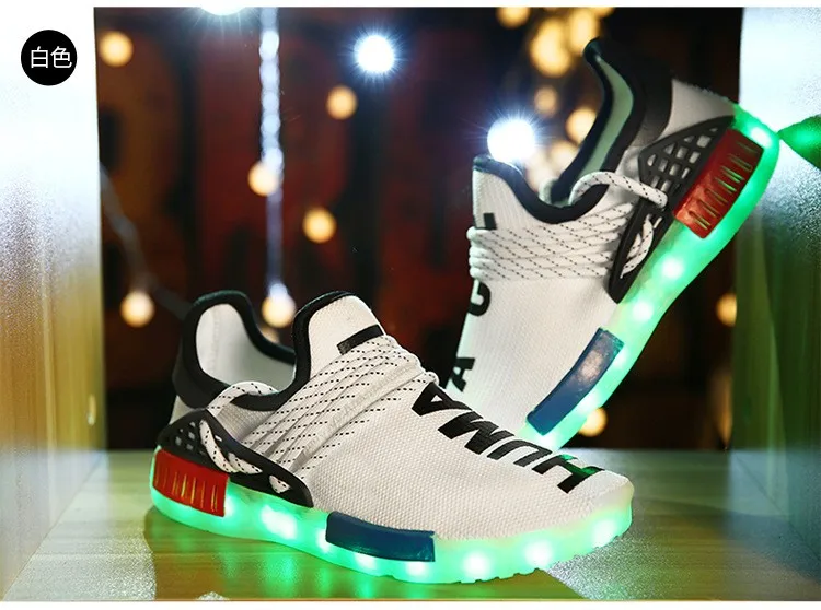 Детский светодиодный светящаяся обувь для мальчиков; Детские кроссовки с подсветкой; Зарядка через usb; светящаяся обувь; брендовая Легкая спортивная обувь для мальчиков и девочек