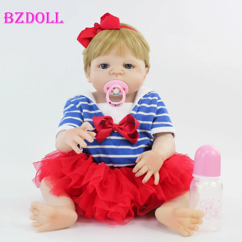 55 см всего тела силикона Reborn Baby Doll милый Виниловый фон для новорожденных