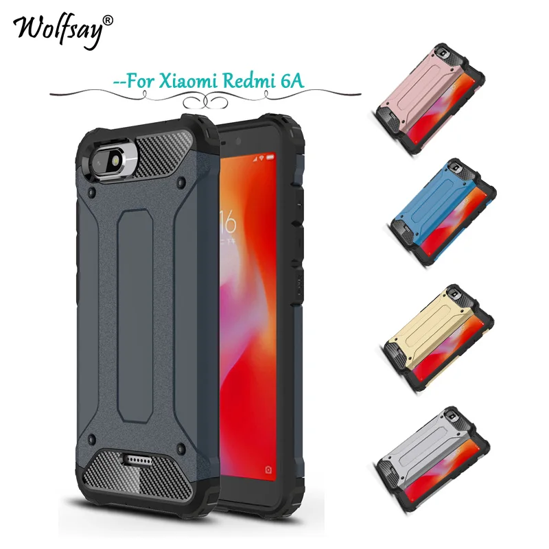 

For Xiaomi Redmi 6A Case Shockproof Armor Hard PC Phone Case For Xiaomi Redmi 6A Back Cover For Xiaomi Redmi 6A 6 A Fundas *