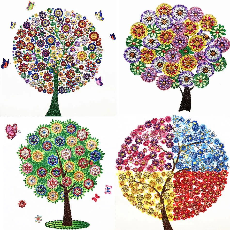 

Sashiko Diamond Embroidery Winter Flower Tree Special Shaped Diamond Painting Needlework Rhinestone 5d Drill Crystal Painting