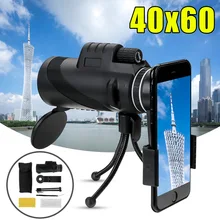 40X60 HD зум объектив оптический мини день и ночное видение Монокуляр телескоп со штативом телефон клип ручной для наружного охоты