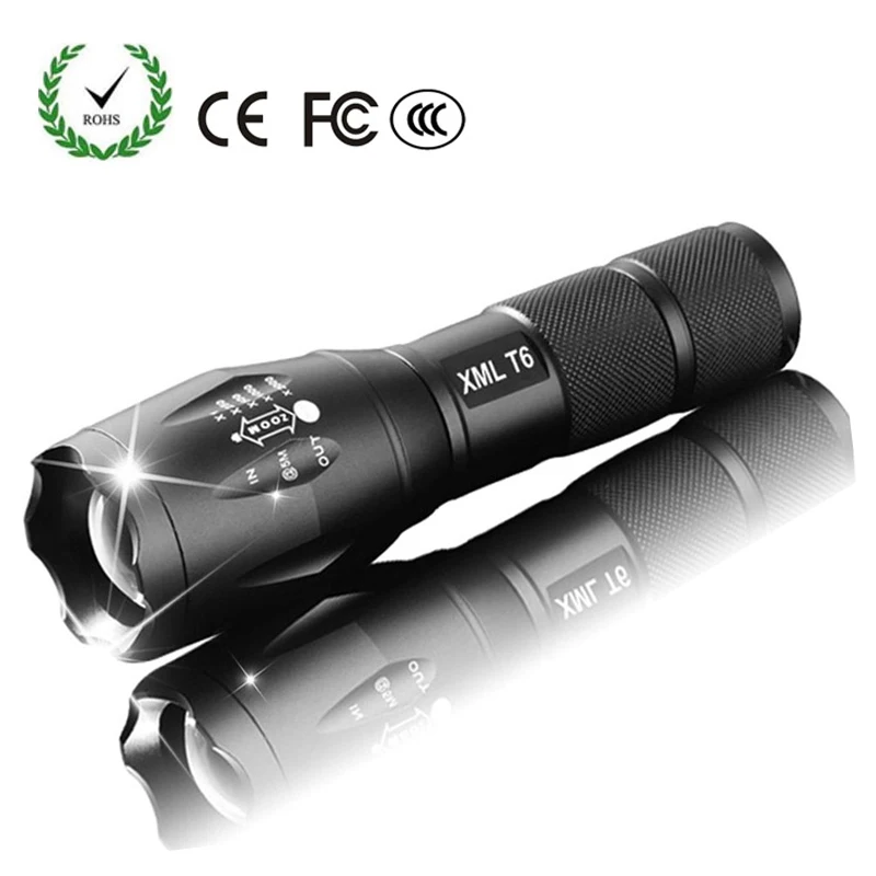 

5 Modes LED Flashlight XML T6 LED Lamp Bead Torch 1000 Lumens use 18650 AAA Battery for Outdoor Camping Powerful Waterproof