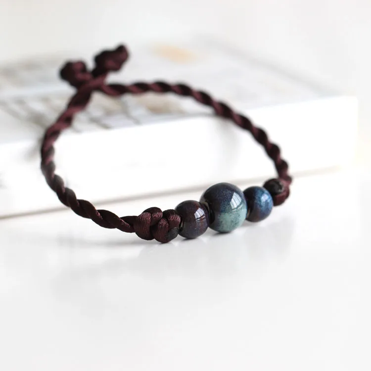 

National Wind Restoring Ancient Ways Is The High Temperature Glaze Ceramic Handmade Trinkets Women's Fashion Bracelets #1894
