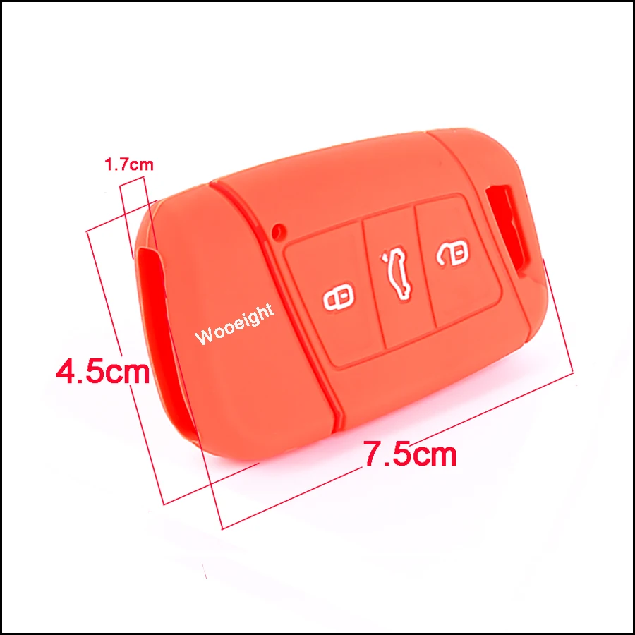 1Pc Silicone Key Fob Case Holder Decorative Cover For VW Skoda Superb Magotan Passat B8 A7 Golf Skoda Smart Protector 3 Buttons (8)