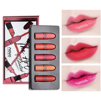 

5Pcs/set Liquid Matte Lipstick Easy To Wear Long-lasting Lip Gloss Waterproof Nude Lip Lipsticks Make up lip gross